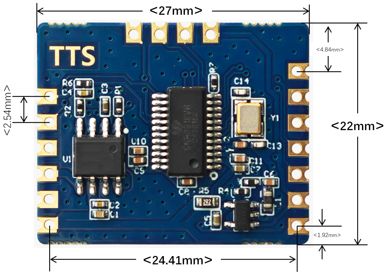 SNR9916TTS模块尺寸图